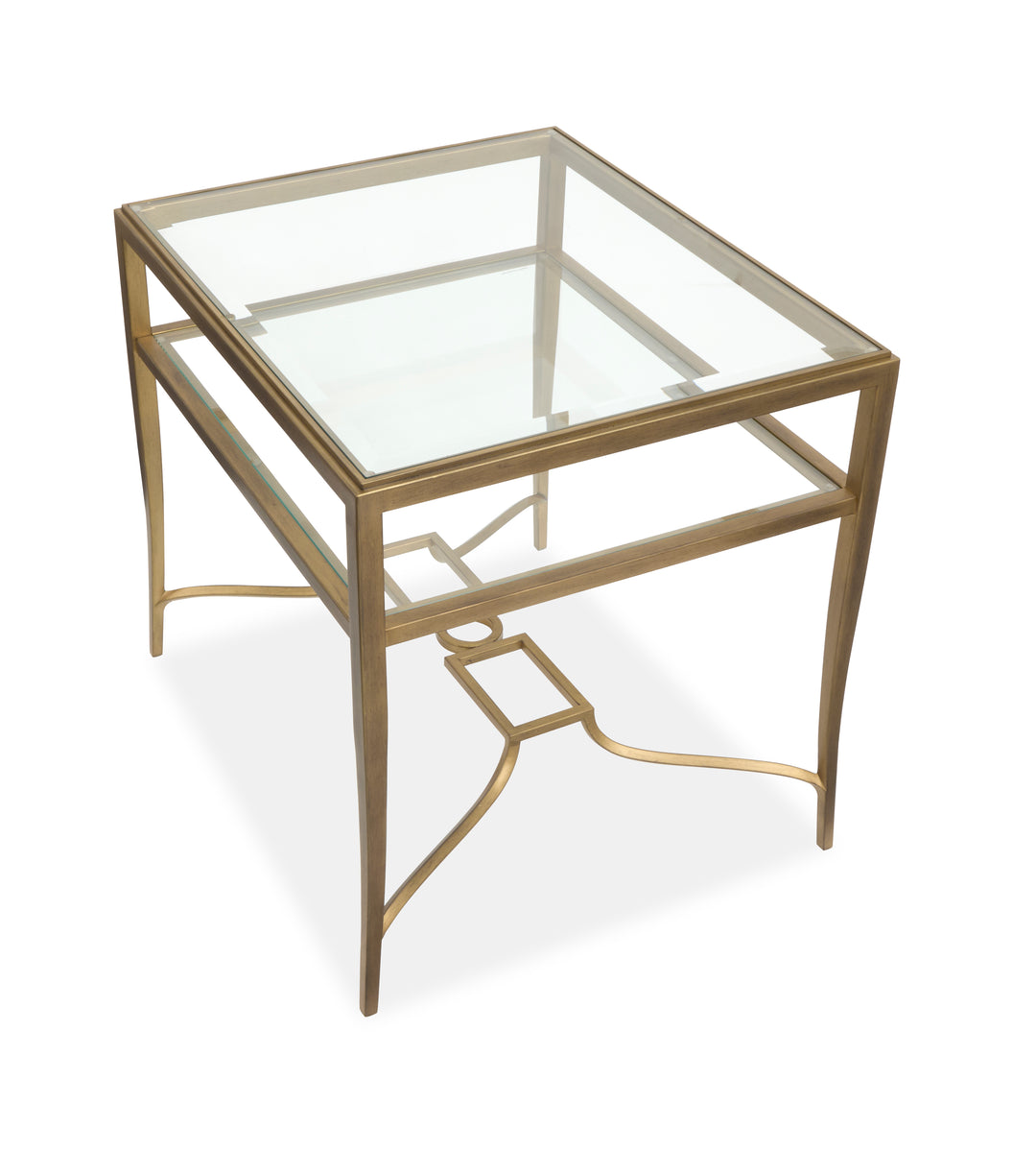 Lorena Burnished Brass Rectangular End Table - T6300-03