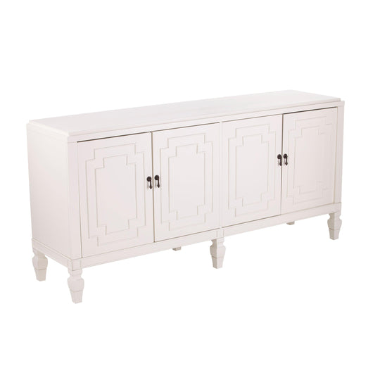 SEI Furniture Tropman Antique White Low-Profile Accent Cabinet CABINETS