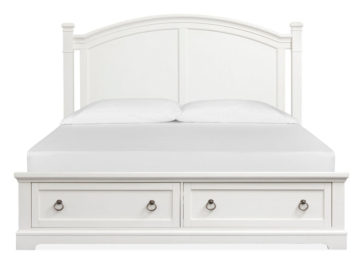 Kingston Whisper White And Cerused Nutmeg California King Panel Storage Bed - B6407-74A