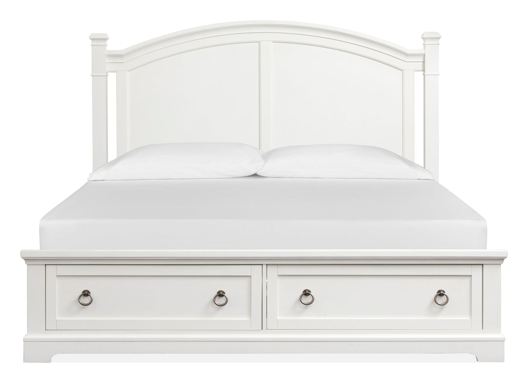 Kingston Whisper White And Cerused Nutmeg King Panel Storage Bed - B6407-64A