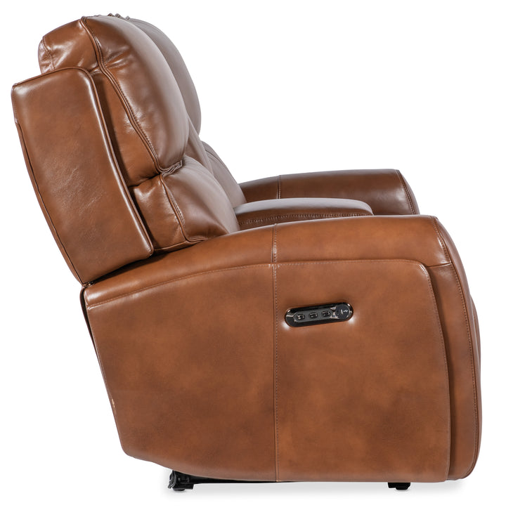 American Home Furniture | Hooker Furniture - Crosby Zero Gravity Power Console Loveseat with Power Headrest and Lumbar