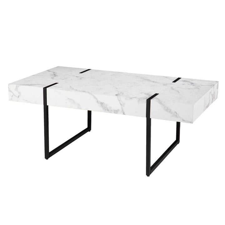 Rangley Modern Faux Marble Cocktail Table - AmericanHomeFurniture