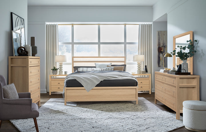 Merrifield Sandstone Beige King Upholstered Panel Bed - B5906-65