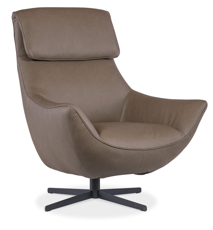 American Home Furniture | Hooker Furniture - Hughes Swivel Chair - Brown