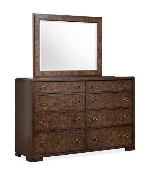 Rowan Espresso Drawer Dresser With Landscape Mirror - B5769-2040