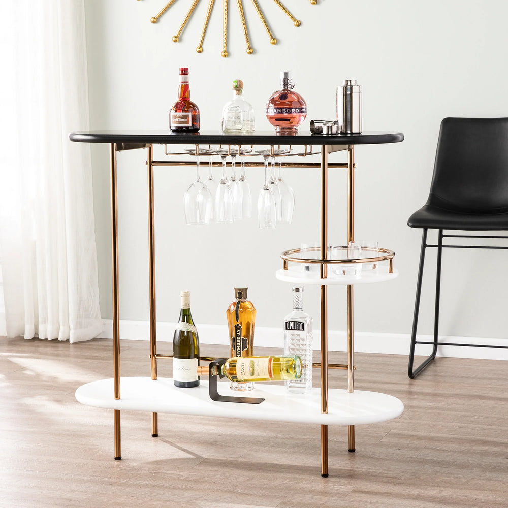 Dagney Wine/Bar Table w/ Glassware Storage - AmericanHomeFurniture
