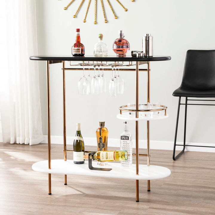 Dagney Wine/Bar Table w/ Glassware Storage - AmericanHomeFurniture