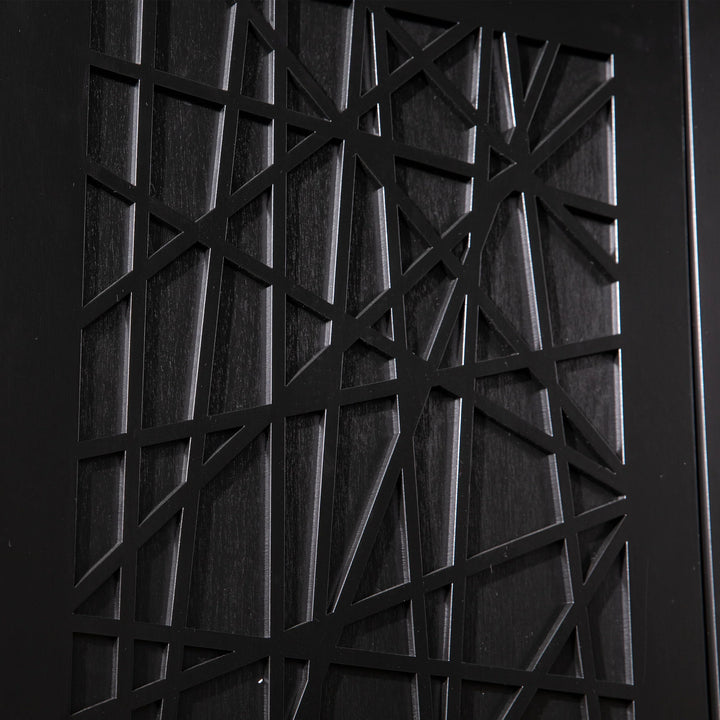 Delgrave Media Console w/ Storage - Black - AmericanHomeFurniture