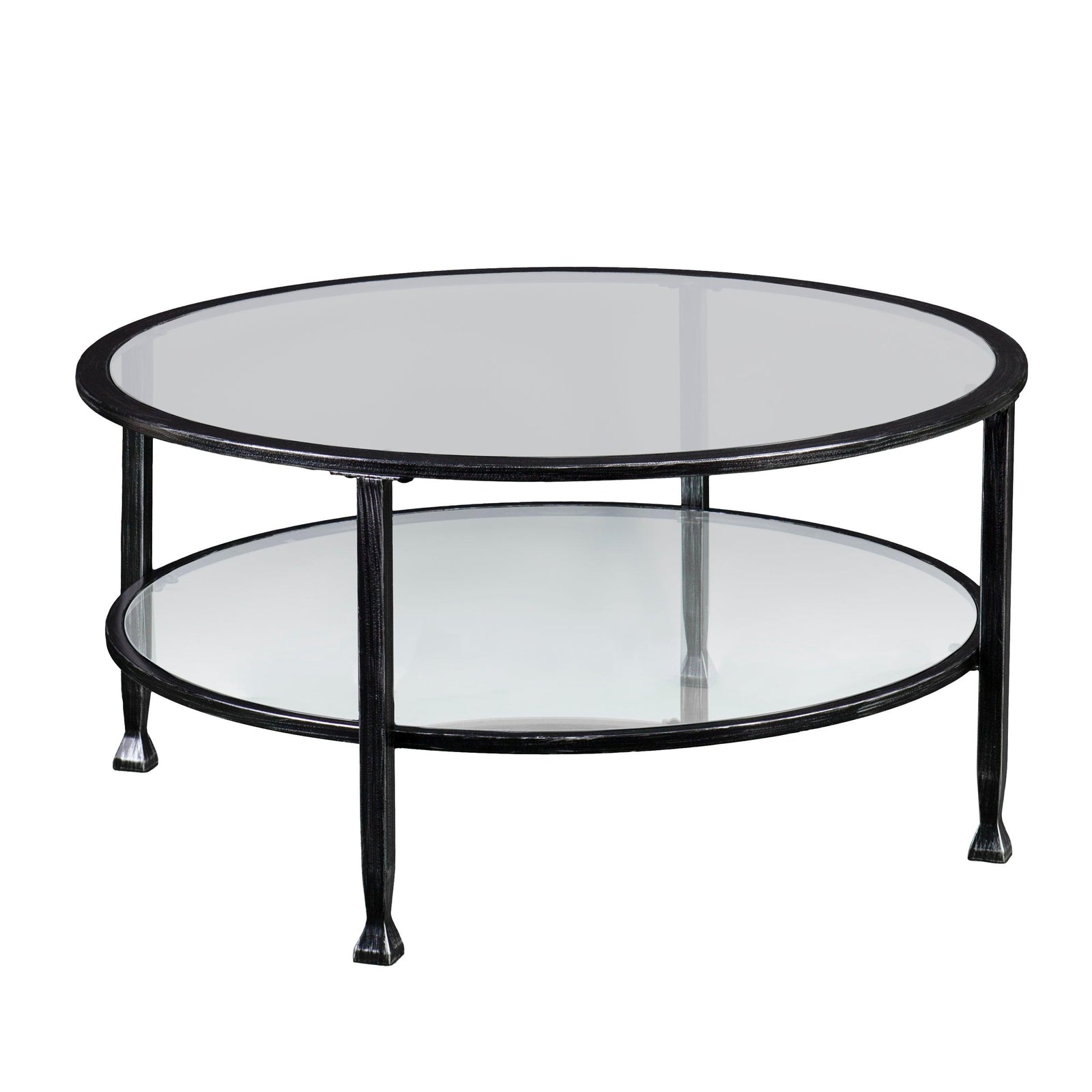 SEI Furniture Jaymes Metal/Glass Round Cocktail Table - Black COFFEE TABLES