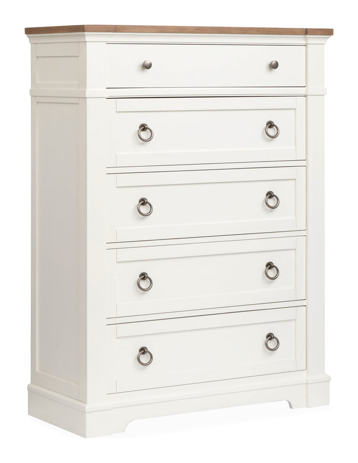 Kingston Whisper White And Cerused Nutmeg Drawer Chest - B6407-10