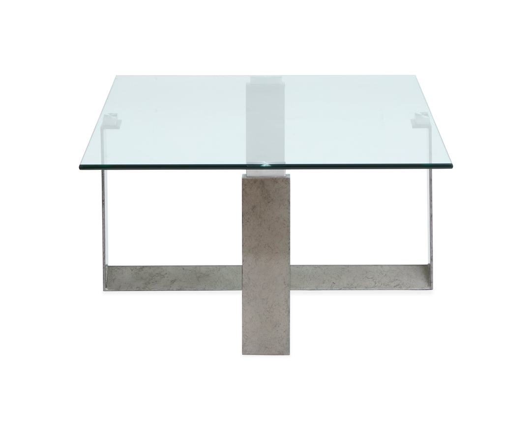 Holden Aged Pewter And Chrome Pucks Rectangular Cocktail Table - T6456-43