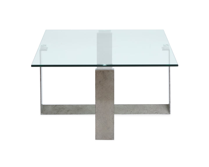 Holden Aged Pewter And Chrome Pucks Rectangular Cocktail Table - T6456-43