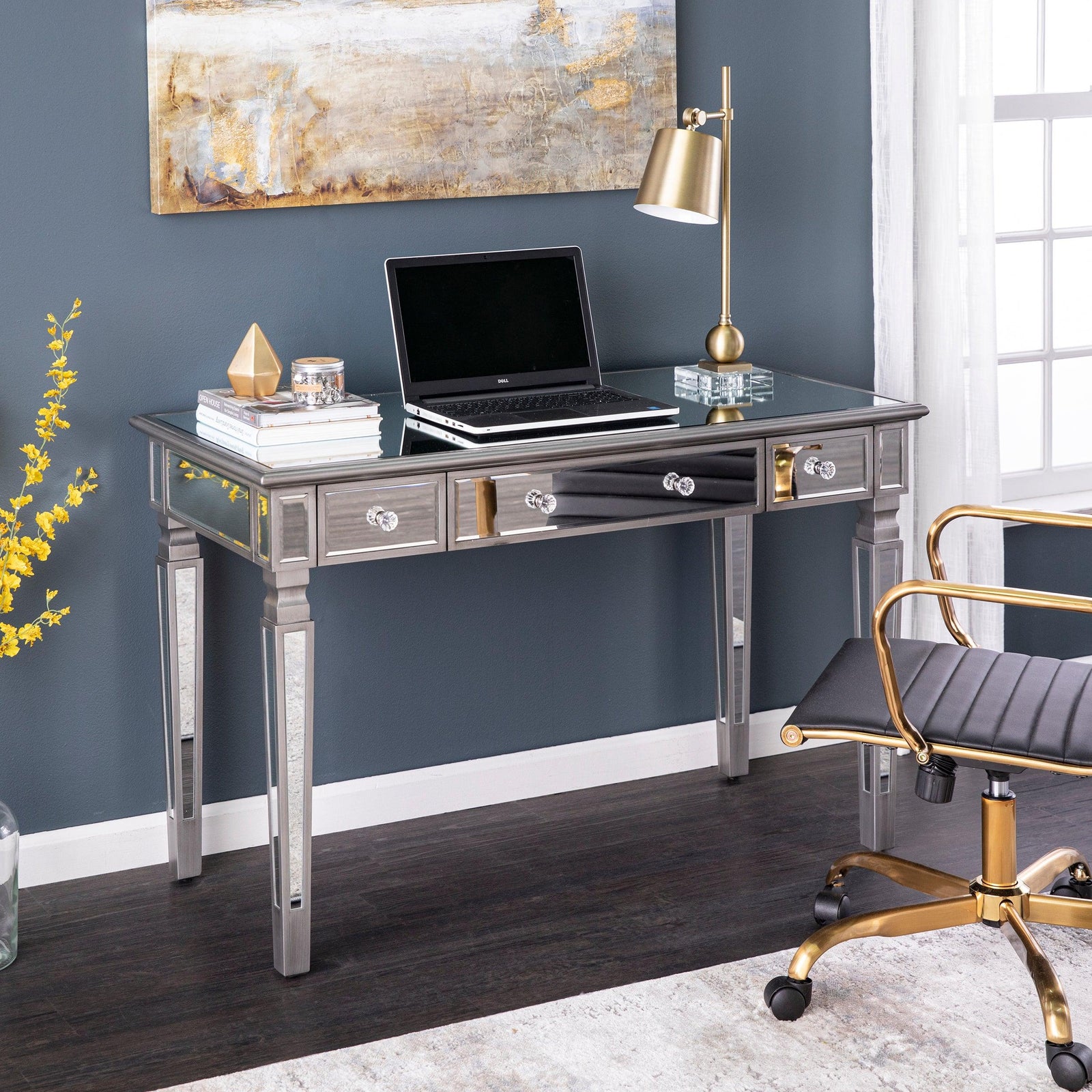 SEI Furniture Wedlyn Mirrored Writing Desk DESKS