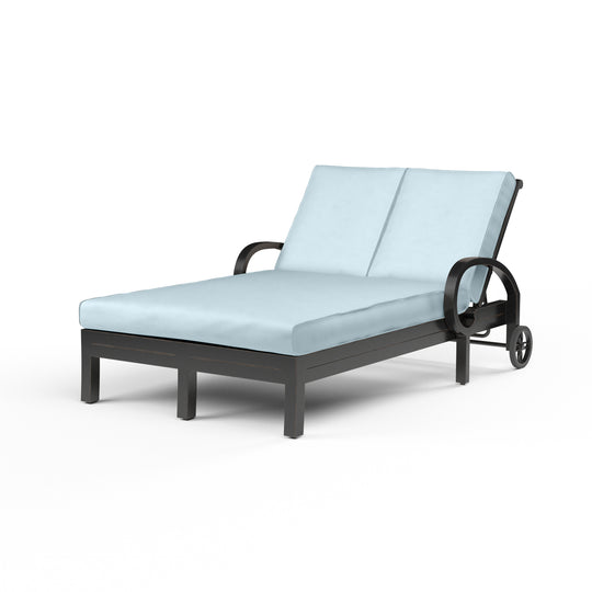 Monterey Double Chaise in Canvas Skyline w/ Self Welt