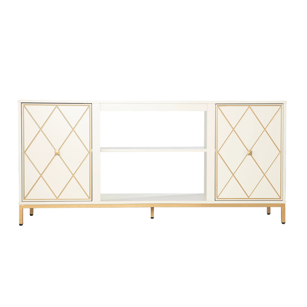Marradi Media Console w/ Storage - Cream - AmericanHomeFurniture