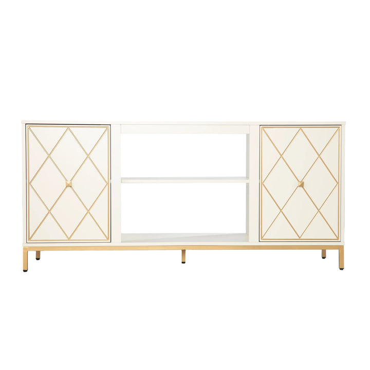 Marradi Media Console w/ Storage - Cream - AmericanHomeFurniture