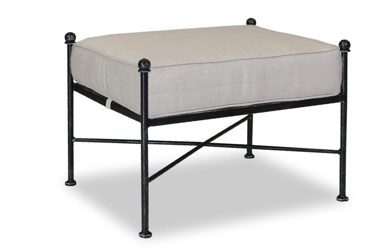 Sunset West Provence Ottoman in Canvas Flax w/ Self Welt OUTDOOR BENCHES