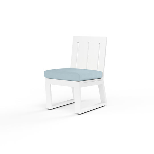 Newport Armless Dining Chair in Canvas Skyline, No Welt
