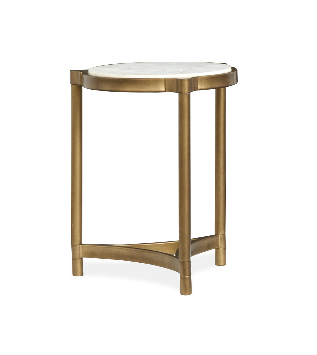Cassidy Aged Brass And Volakas Classic Round Accent Table - T6357-35