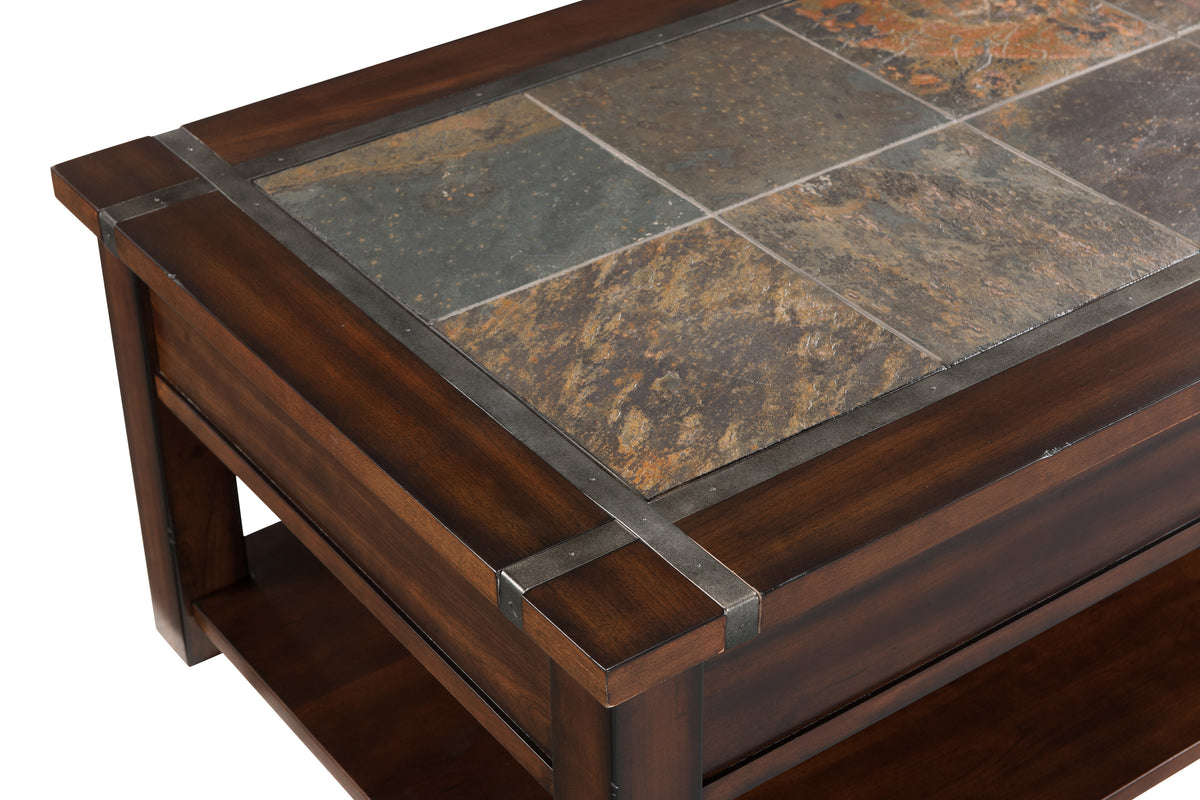 Roanoke Cherry And Slate Rectangular End Table - T2615-03
