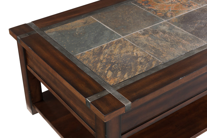 Roanoke Cherry And Slate Rectangular Sofa Table - T2615-73