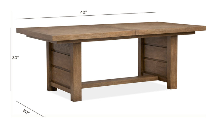 Plum Creek Sierra Brown Extendable Trestle Dining Table - D5768-21