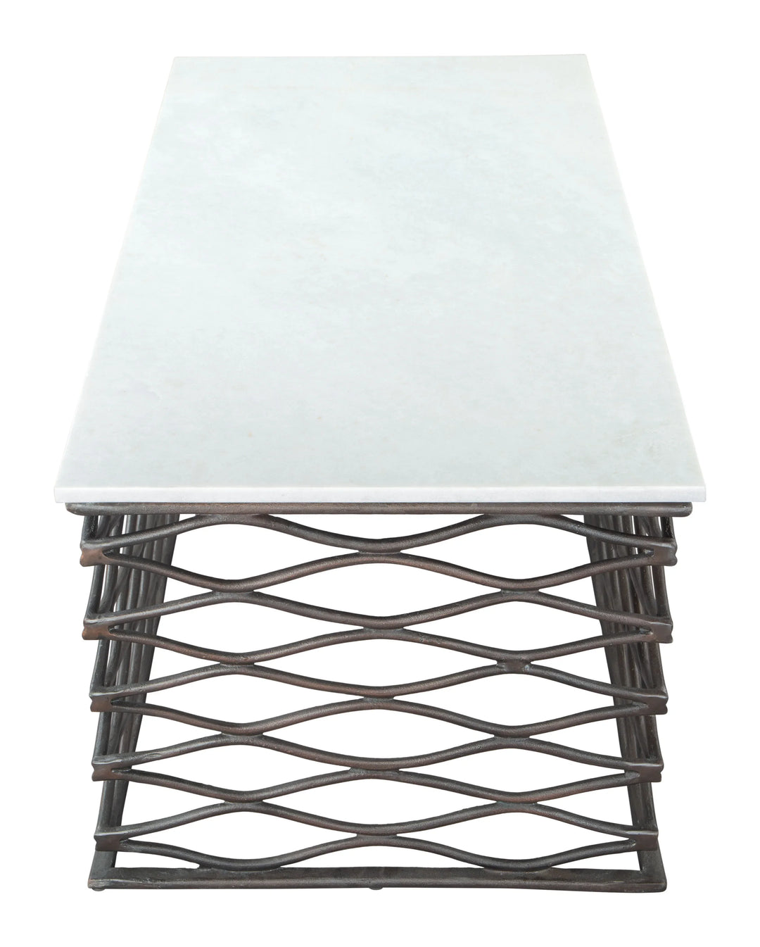 Duchess Coffee Table White & Antique Bronze - AmericanHomeFurniture