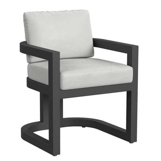 Malibu Dining Chair in Cast Silver, No Welt