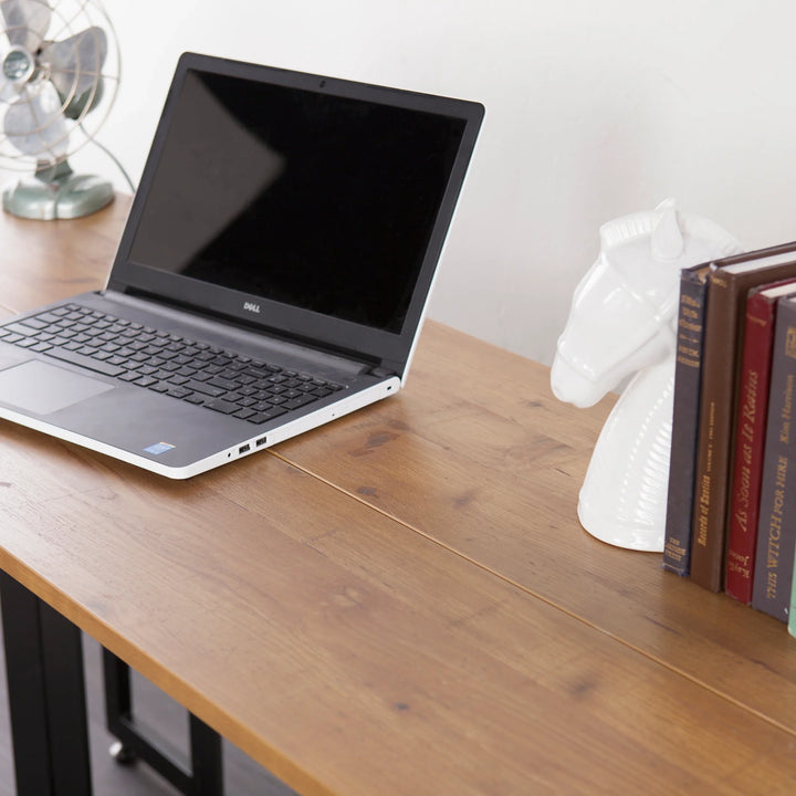 Holly & Martin Driness Drop Leaf Table - Oak w/ Black - AmericanHomeFurniture