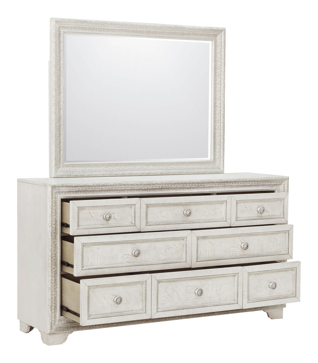 Camila Creamy White Dresser With Mirror - P269-BR-K7