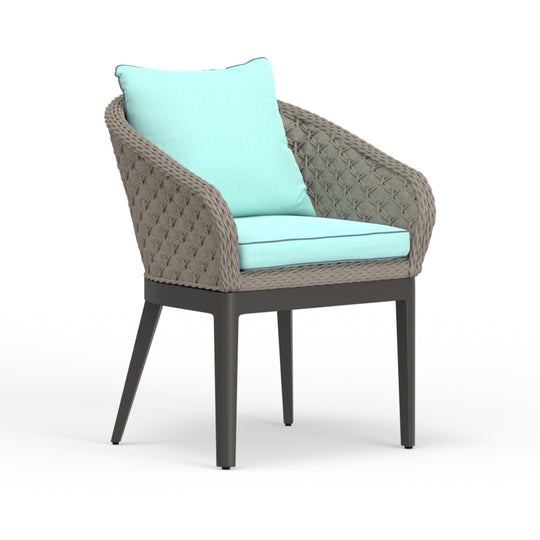 Marbella Dining Chair in Dupione Celeste, No Welt