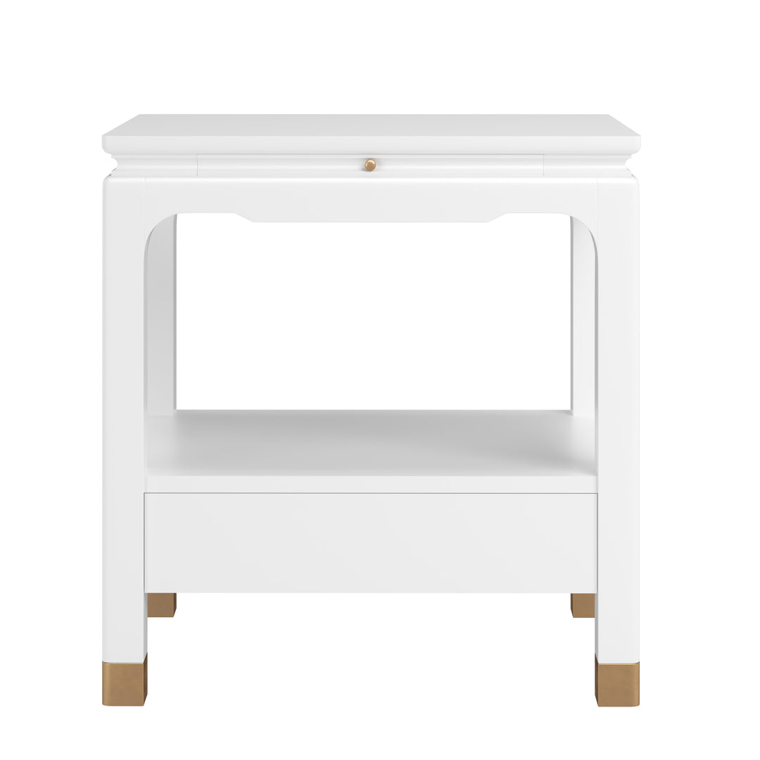 Eave Bedside Table-Uplifting White