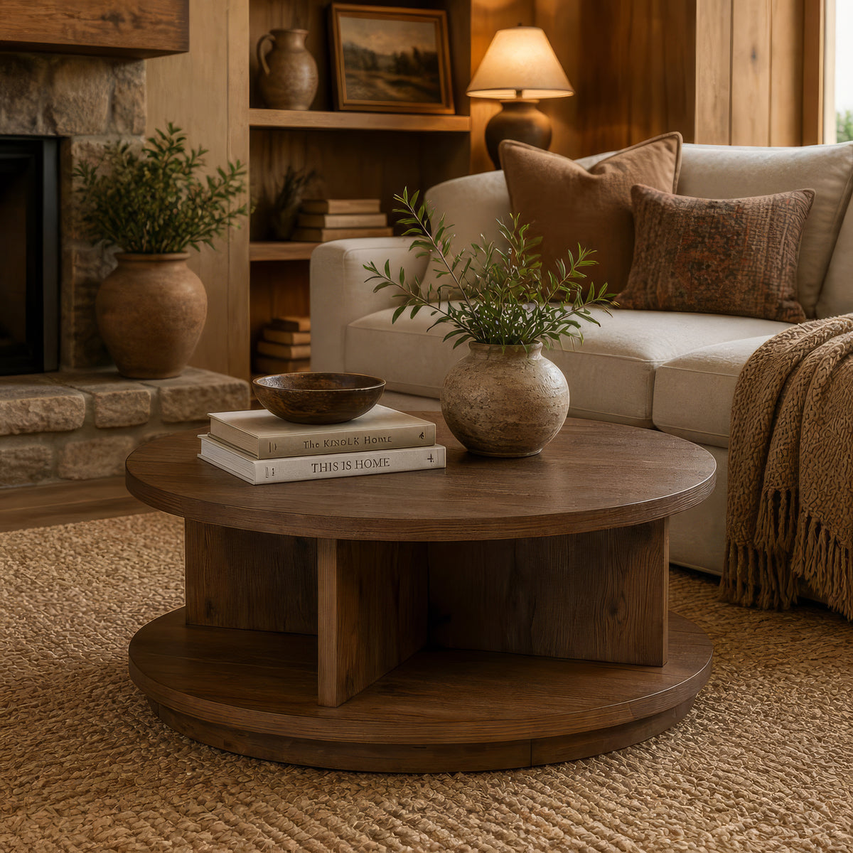 Oswald Brown Round Cocktail Table - T6576-45