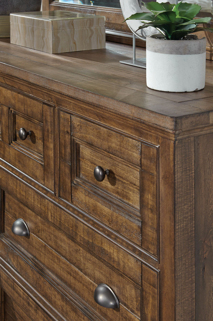 Bay Creek Toasted Nutmeg Drawer Dresser With Landscape Mirror - B4398-2040
