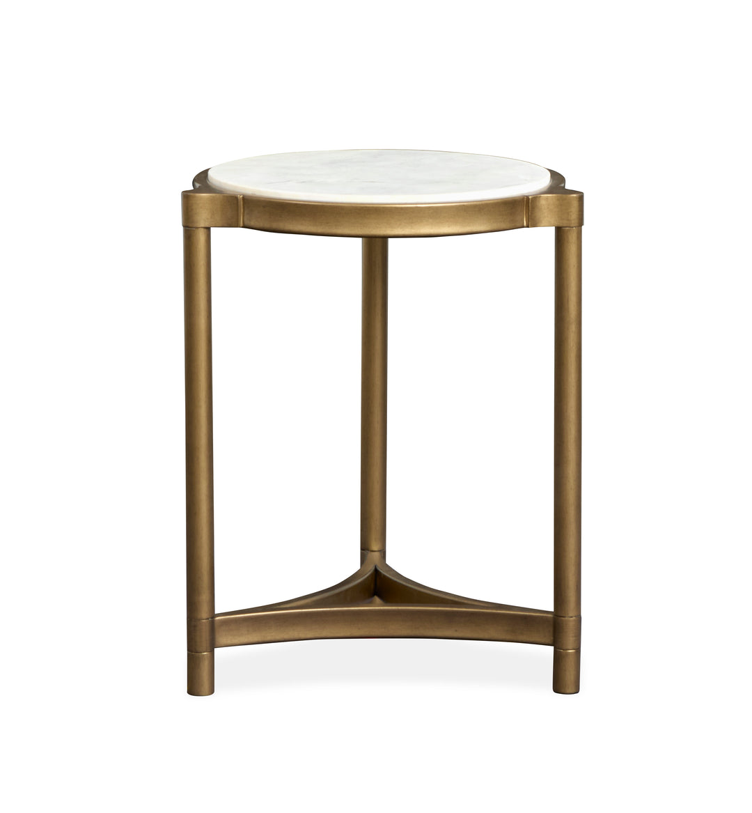 Cassidy Aged Brass And Volakas Classic Round Accent Table - T6357-35