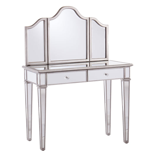 SEI Furniture Kalla Mirrored Vanity Set w/ Storage – 2pc VANITIES