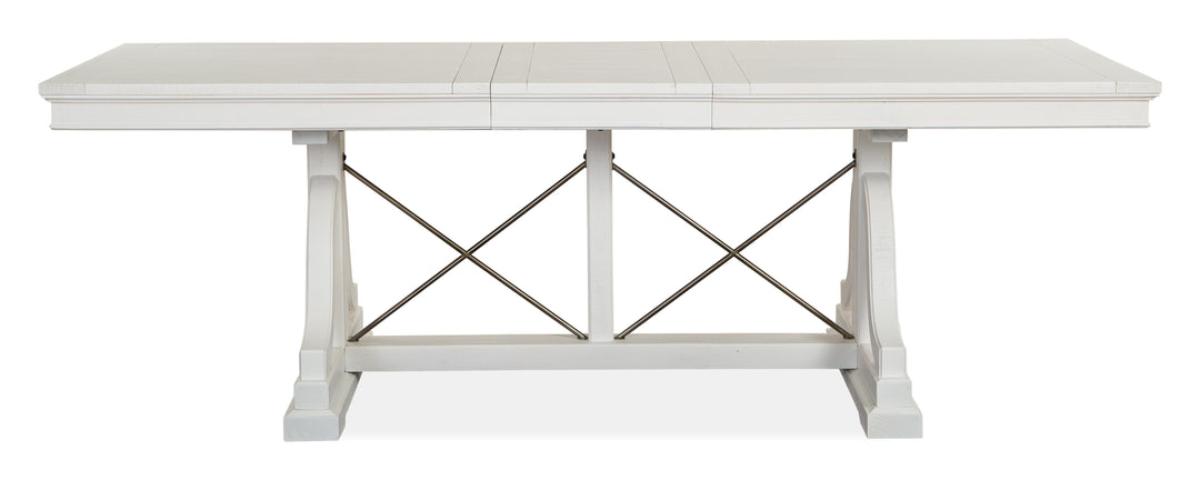 Heron Cove Chalk White And Dovetail Grey Extendable Trestle Dining Table - D4400-25