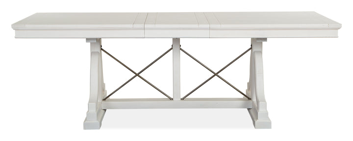 Heron Cove Chalk White And Dovetail Grey Extendable Trestle Dining Table - D4400-25