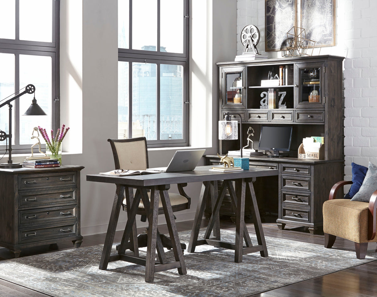 Sutton Place Weathered Charcoal Fully Upholstered Swivel Chair - H3612-82