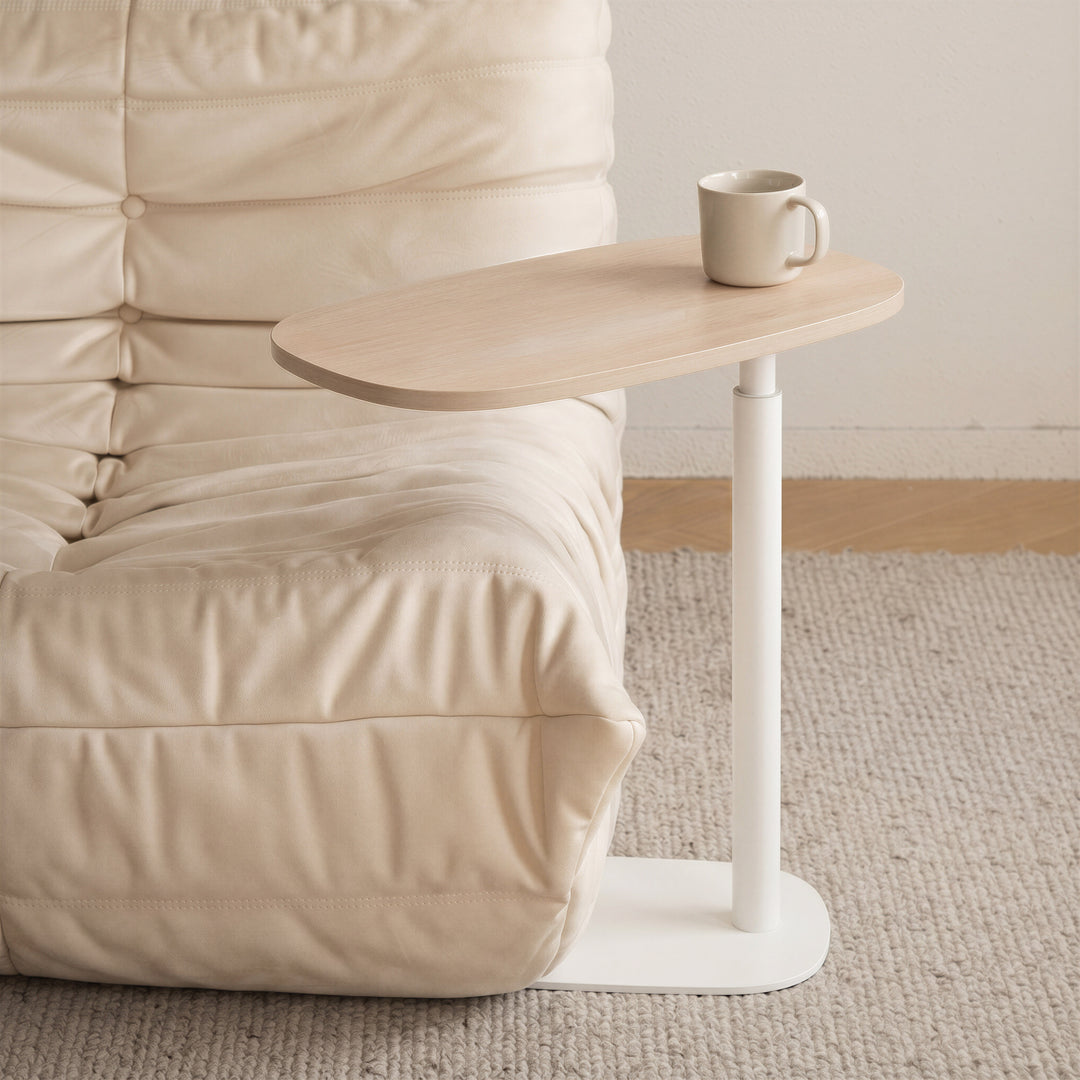 Buddy Adjustable Rotating Side Table Natural & White - 111127