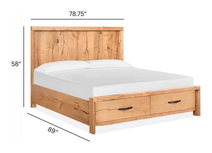 Laramie Honey Wheat King Panel Storage Bed - B6433-64A