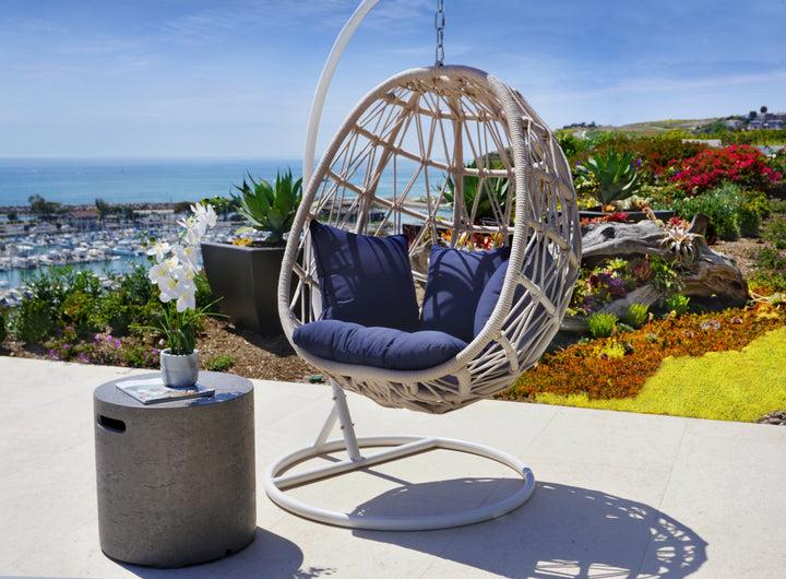 Dana Rope Hanging Club Chair in Canvas Skyline w/ Self Welt