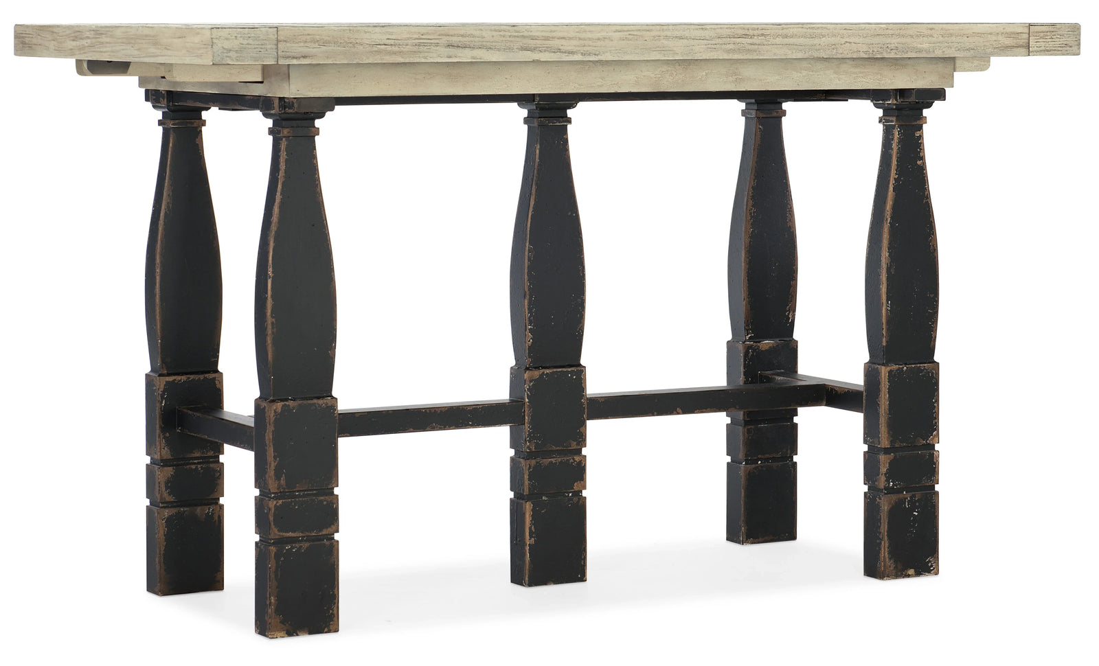 American Home Furniture Hooker Furniture Ciao Bella Friendship Table- Flaky White/Black