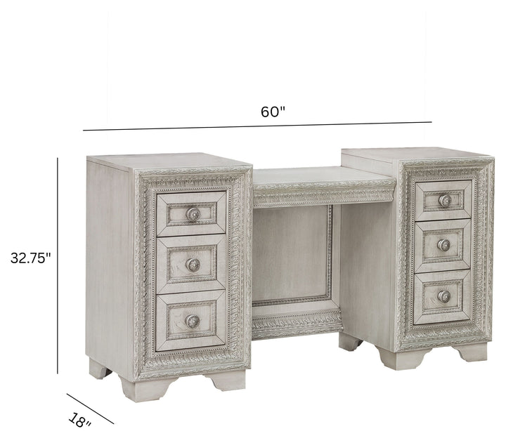 Camila Creamy White 7 Drawer Vanity - P269134S