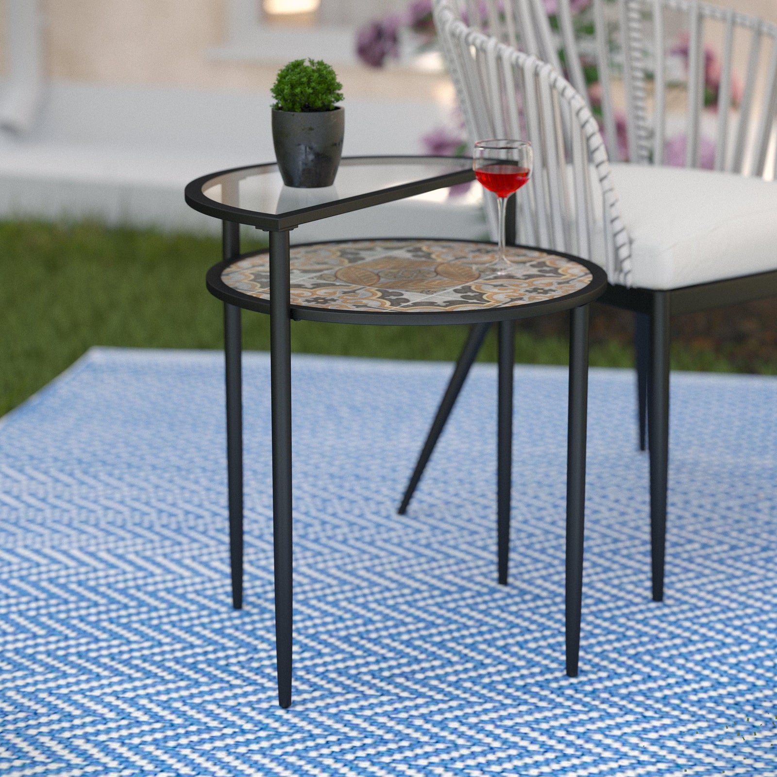 SEI Furniture Lorengo Outdoor Accent Table OUTDOOR ACCENT TABLES