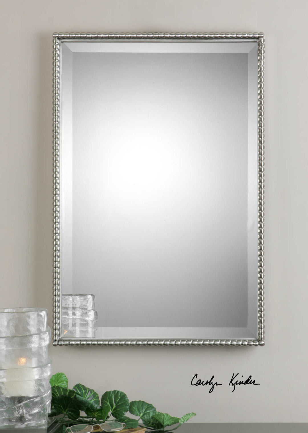 SHERISE BRUSHED NICKEL MIRROR - AmericanHomeFurniture