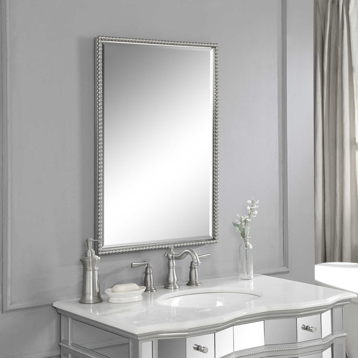 SHERISE BRUSHED NICKEL MIRROR - AmericanHomeFurniture