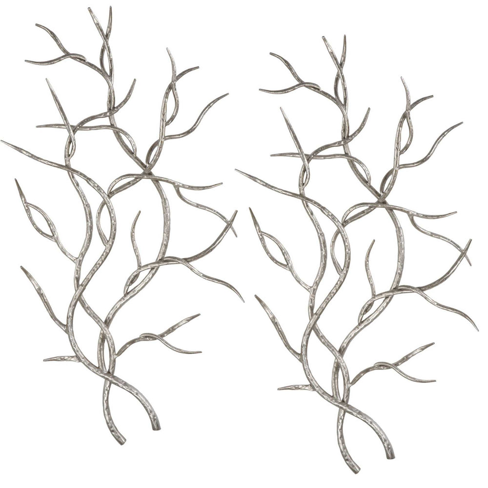 SILVER BRANCHES WALL ART SET OF 2 - AmericanHomeFurniture