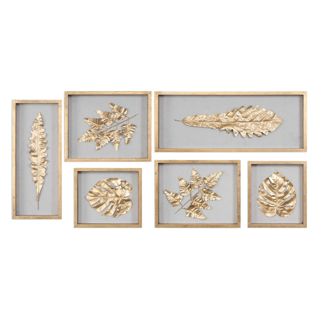 Golden Leaves Shadow Box Set/6 - AmericanHomeFurniture