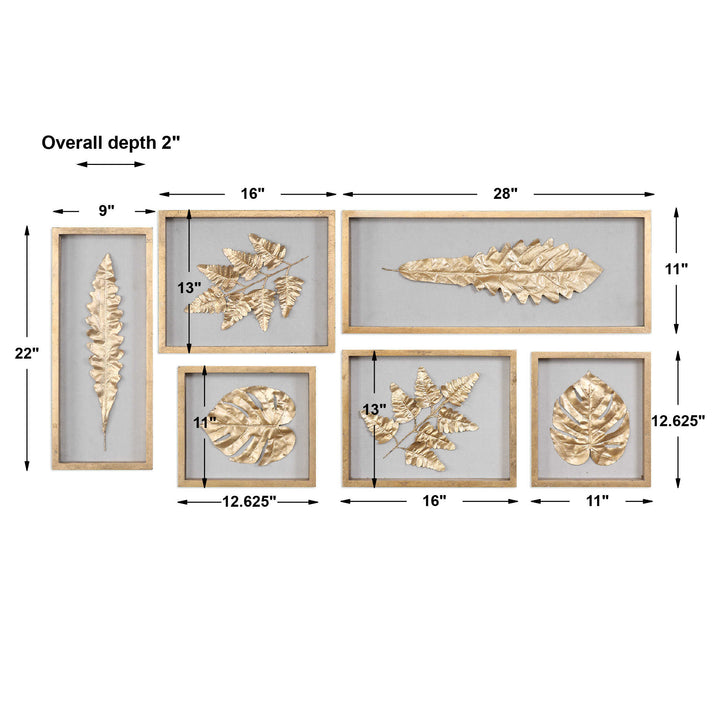 Golden Leaves Shadow Box Set/6 - AmericanHomeFurniture